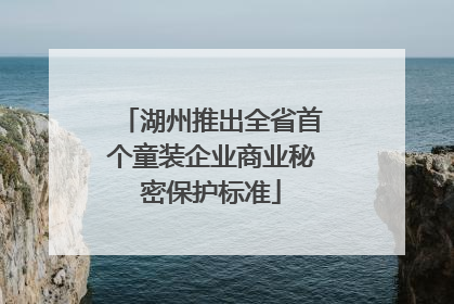 湖州推出全省首个童装企业商业秘密保护标准