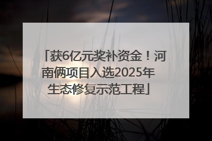 获6亿元奖补资金！河南俩项目入选2025年生态修复示范工程