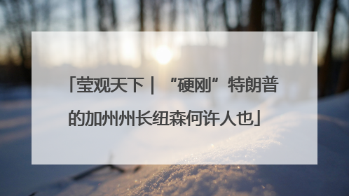 莹观天下｜“硬刚”特朗普的加州州长纽森何许人也