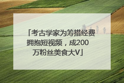 考古学家为筹措经费拥抱短视频，成200万粉丝美食大V