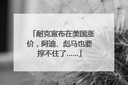 耐克宣布在美国涨价，阿迪、彪马也要撑不住了……