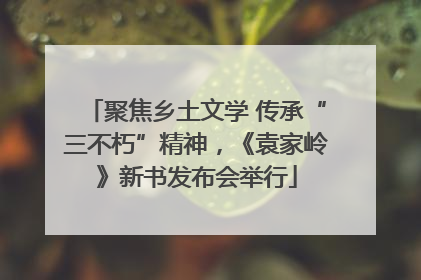聚焦乡土文学 传承“三不朽”精神，《袁家岭》新书发布会举行