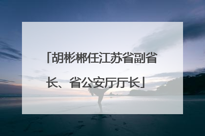 胡彬郴任江苏省副省长、省公安厅厅长