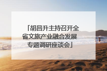 胡昌升主持召开全省文旅产业融合发展专题调研座谈会