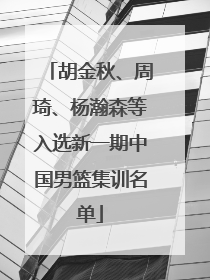 胡金秋、周琦、杨瀚森等入选新一期中国男篮集训名单