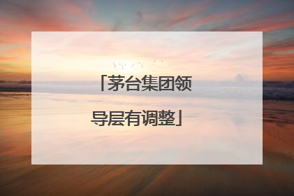茅台集团领导层有调整