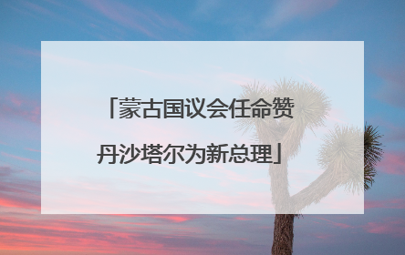 蒙古国议会任命赞丹沙塔尔为新总理