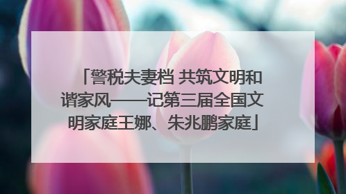 警税夫妻档 共筑文明和谐家风——记第三届全国文明家庭王娜、朱兆鹏家庭