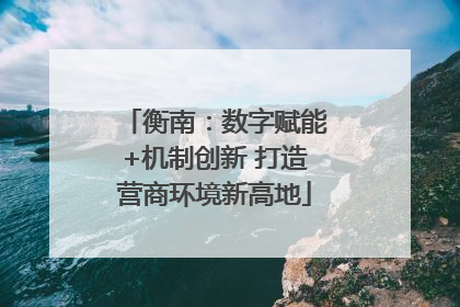 衡南：数字赋能+机制创新 打造营商环境新高地