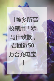 被多所高校禁用！罗马仕致歉，召回近50万台充电宝