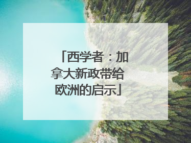 西学者：加拿大新政带给欧洲的启示