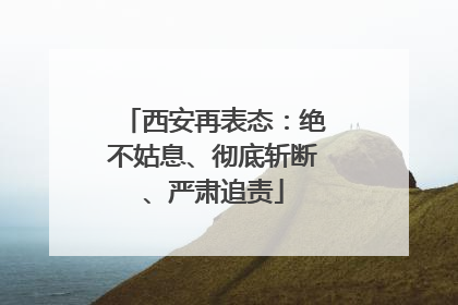 西安再表态：绝不姑息、彻底斩断、严肃追责