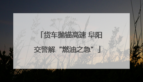 货车抛锚高速 阜阳交警解“燃油之急”