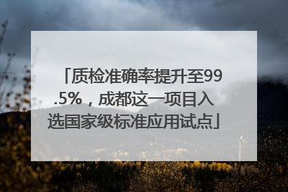 质检准确率提升至99.5%，成都这一项目入选国家级标准应用试点