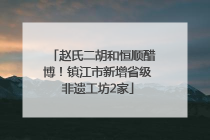 赵氏二胡和恒顺醋博！镇江市新增省级非遗工坊2家