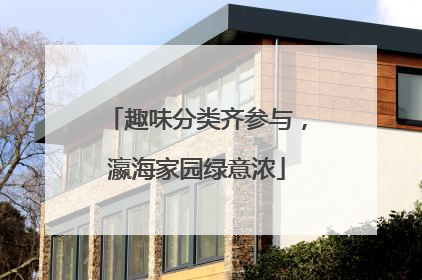 趣味分类齐参与，瀛海家园绿意浓
