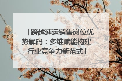 跨越速运销售岗位优势解码：多维赋能构建行业竞争力新范式