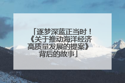 逐梦深蓝正当时！《关于推动海洋经济高质量发展的提案》背后的故事