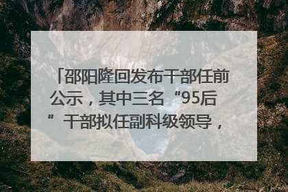 邵阳隆回发布干部任前公示，其中三名“95后”干部拟任副科级领导，均系硕士选调生