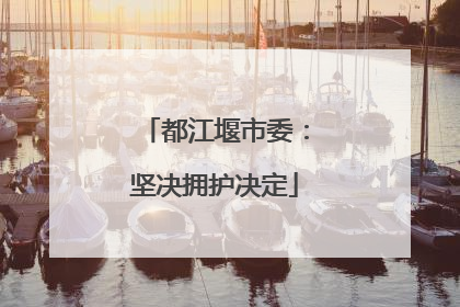 都江堰市委：坚决拥护决定