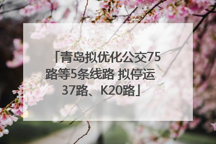 青岛拟优化公交75路等5条线路 拟停运37路、K20路