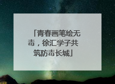 青春画笔绘无毒，徐汇学子共筑防毒长城