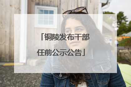 铜陵发布干部任前公示公告