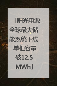 阳光电源全球最大储能系统下线 单柜容量破12.5MWh