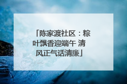 陈家渡社区：粽叶飘香迎端午 清风正气话清廉