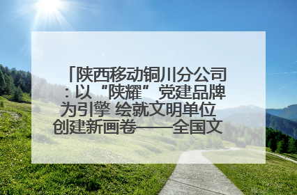 陕西移动铜川分公司：以“陕耀”党建品牌为引擎 绘就文明单位创建新画卷——全国文明单位创建纪实