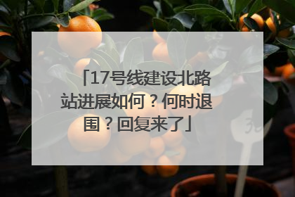 17号线建设北路站进展如何？何时退围？回复来了