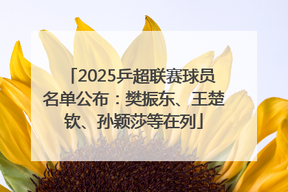2025乒超联赛球员名单公布：樊振东、王楚钦、孙颖莎等在列