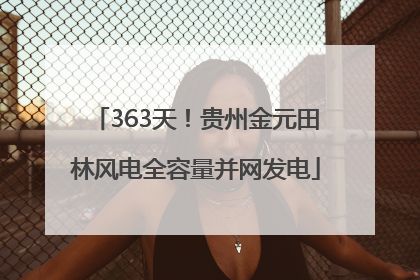 363天！贵州金元田林风电全容量并网发电