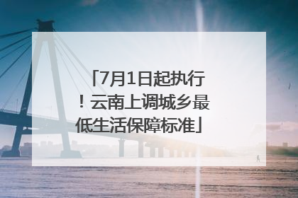7月1日起执行！云南上调城乡最低生活保障标准