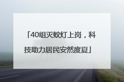 40组灭蚊灯上岗，科技助力居民安然度夏