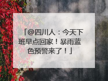 @四川人：今天下班早点回家！暴雨蓝色预警来了！